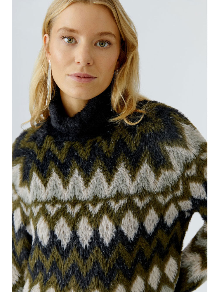 Oui Pullover Khaki Rose