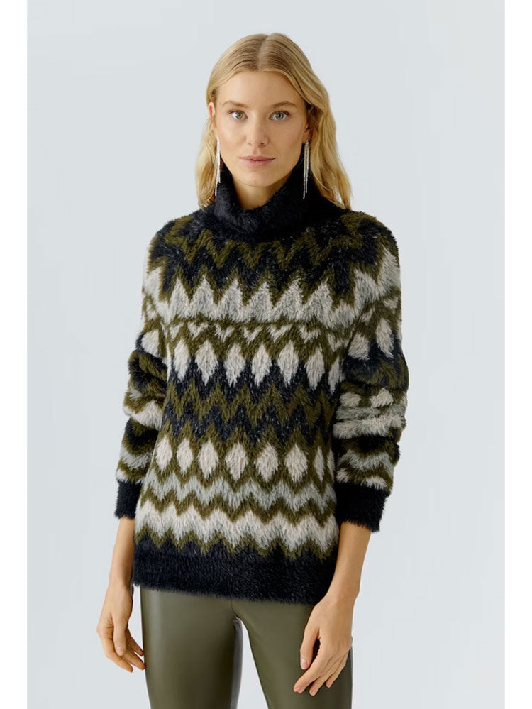 Oui Pullover Khaki Rose