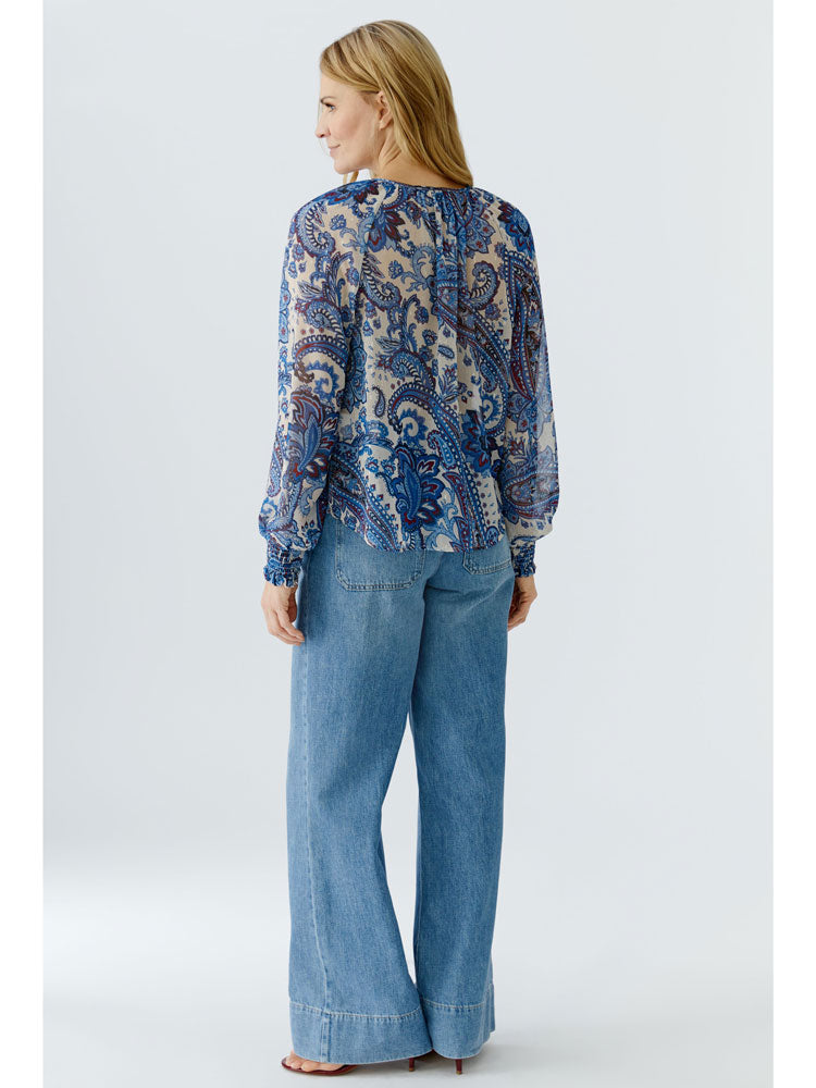 Oui Printed Blouse Blue