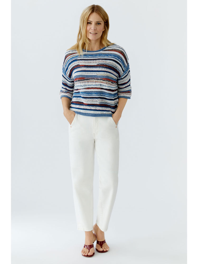Oui Stripe Jumper Blue White