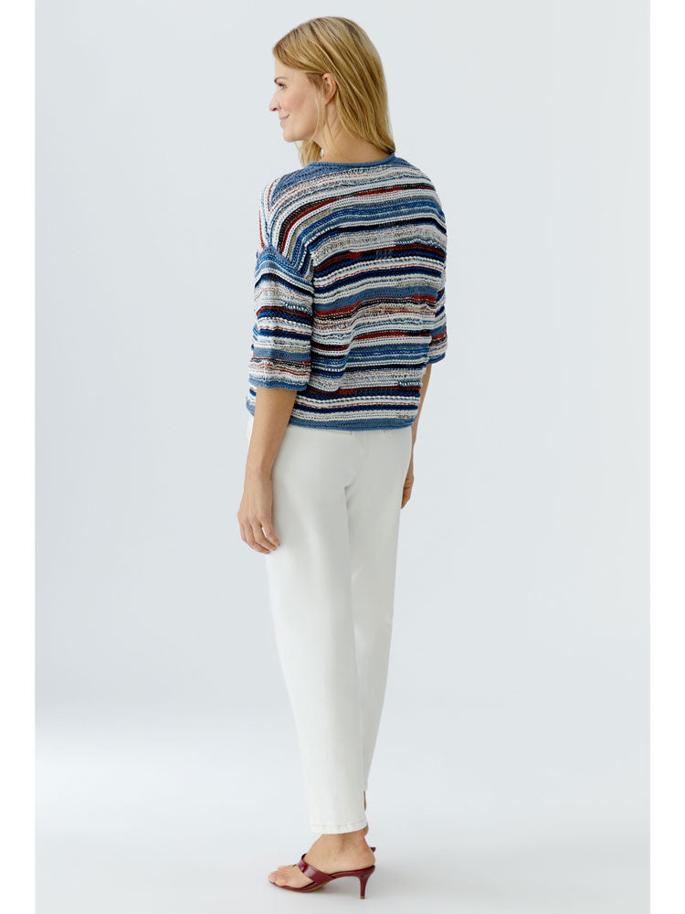Oui Stripe Jumper Blue White
