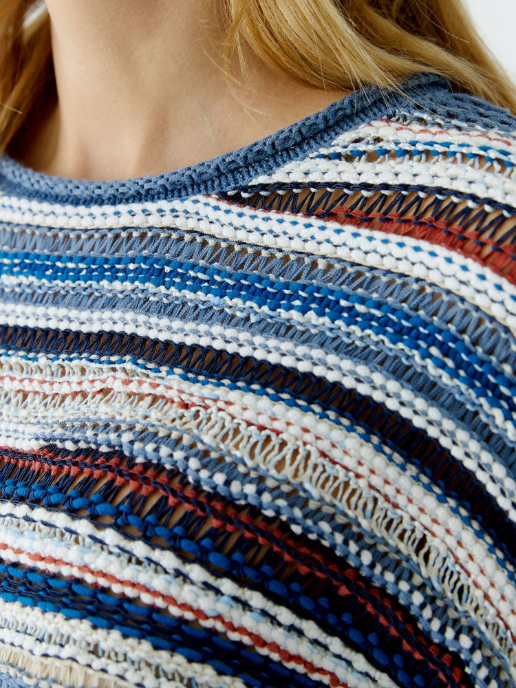 Oui Stripe Jumper Blue White