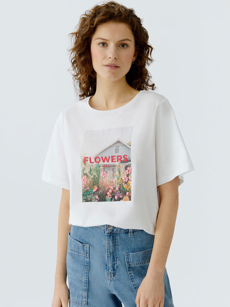 Oui T-shirt Optic White