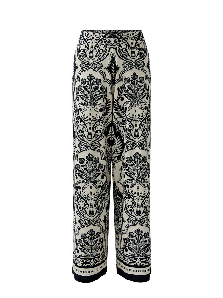 Miss Lagotte Printed Trousers Black