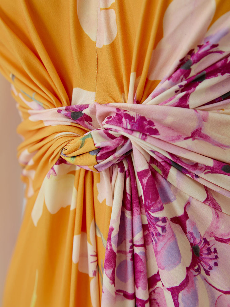 Miss Lagotte Printed Maxi Dress Orange