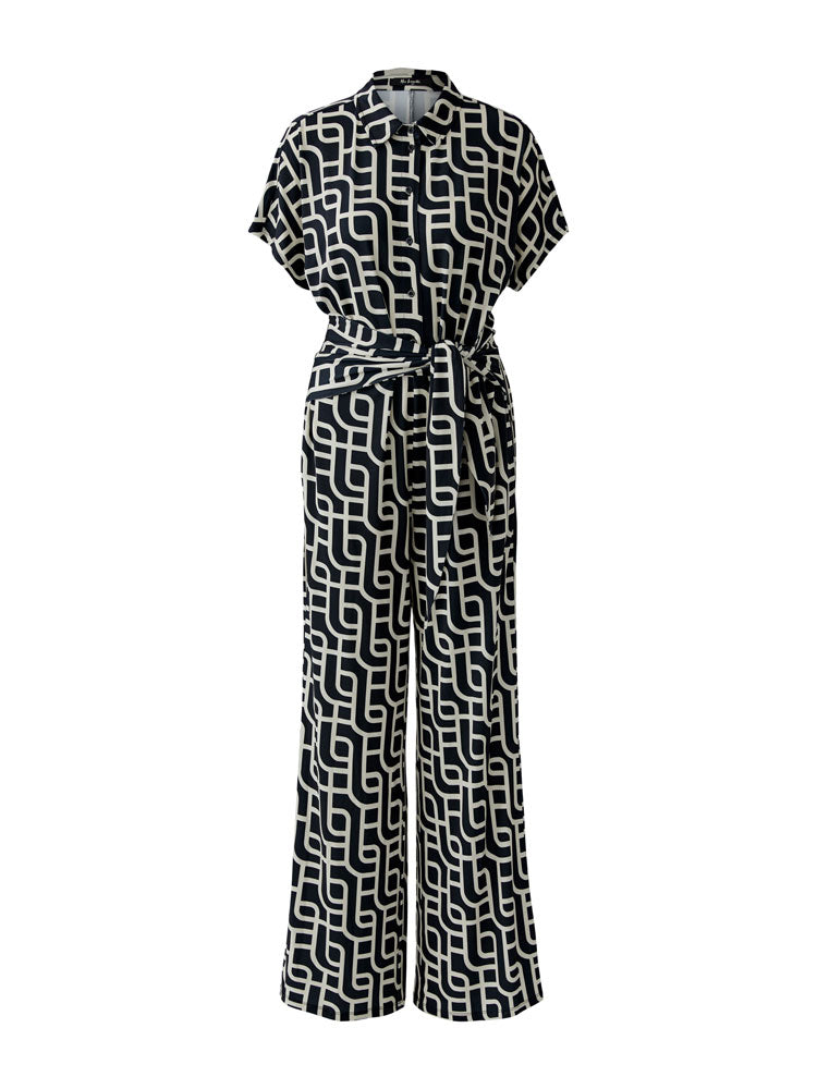 Miss Lagotte Printed Jumpsuit Black