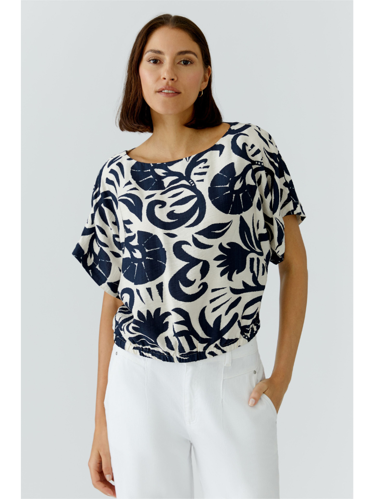 Oui Blouse Blue White
