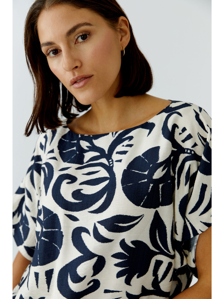 Oui Blouse Blue White