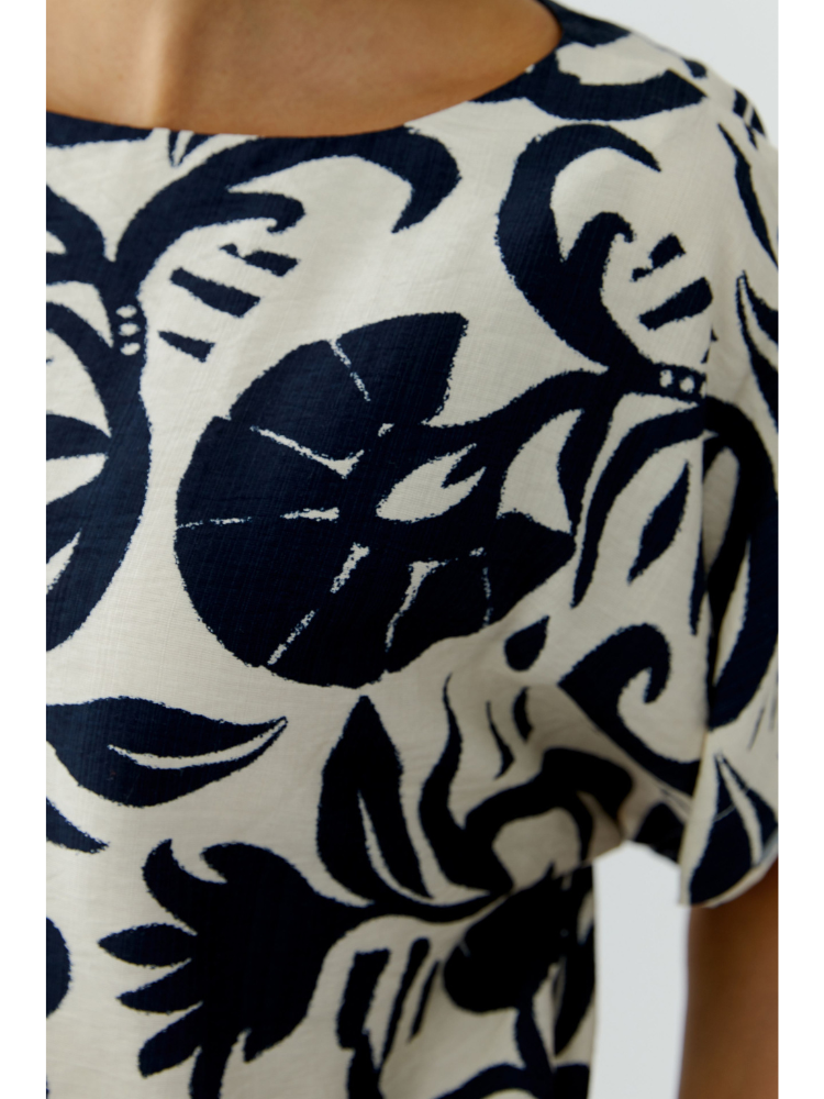 Oui Blouse Blue White