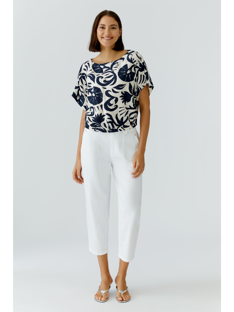 Oui Blouse Blue White