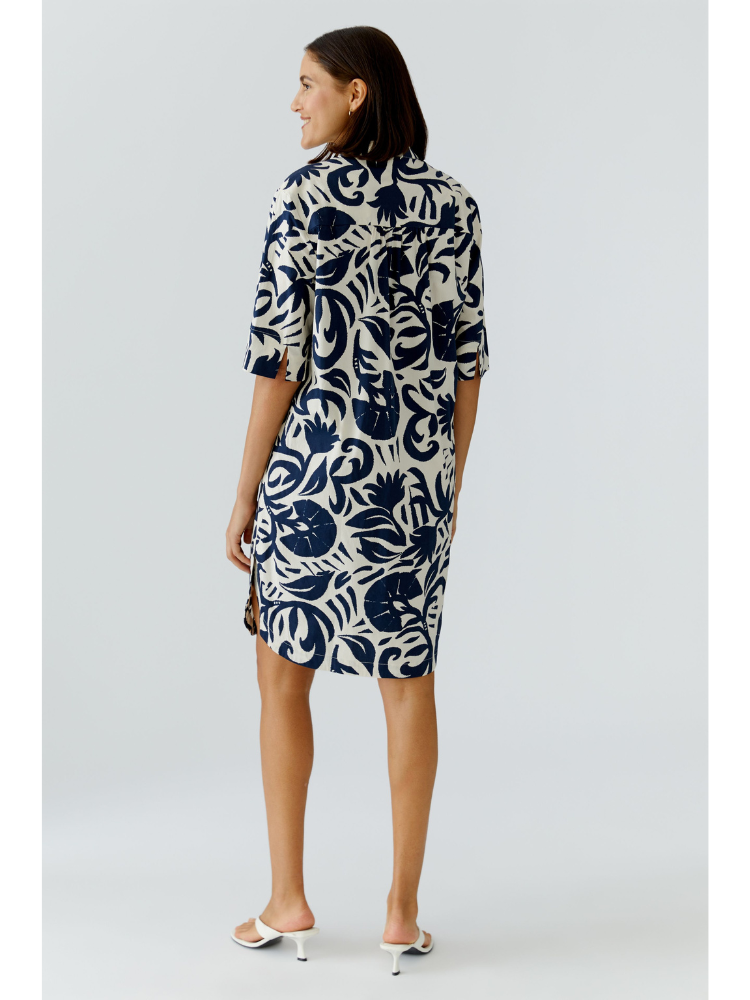 Oui Hanging Dress White Blue