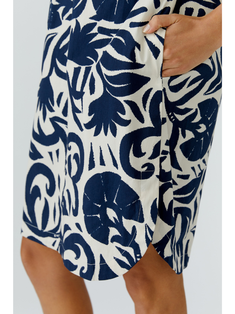 Oui Hanging Dress White Blue