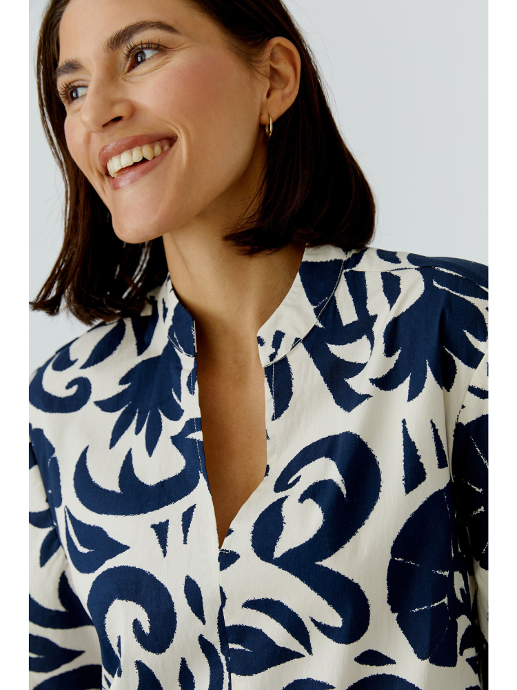 Oui Hanging Dress White Blue