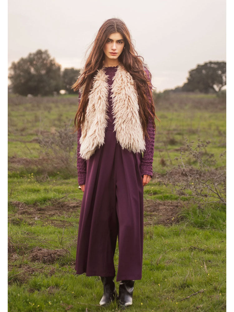 Summum Faux Fur Gilet Ivory