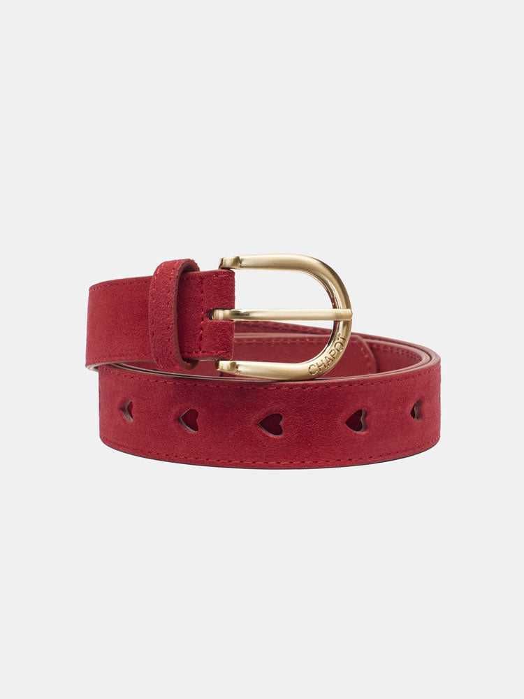 Fabienne Chapot Cut It Out Heart Belt Cerise Red