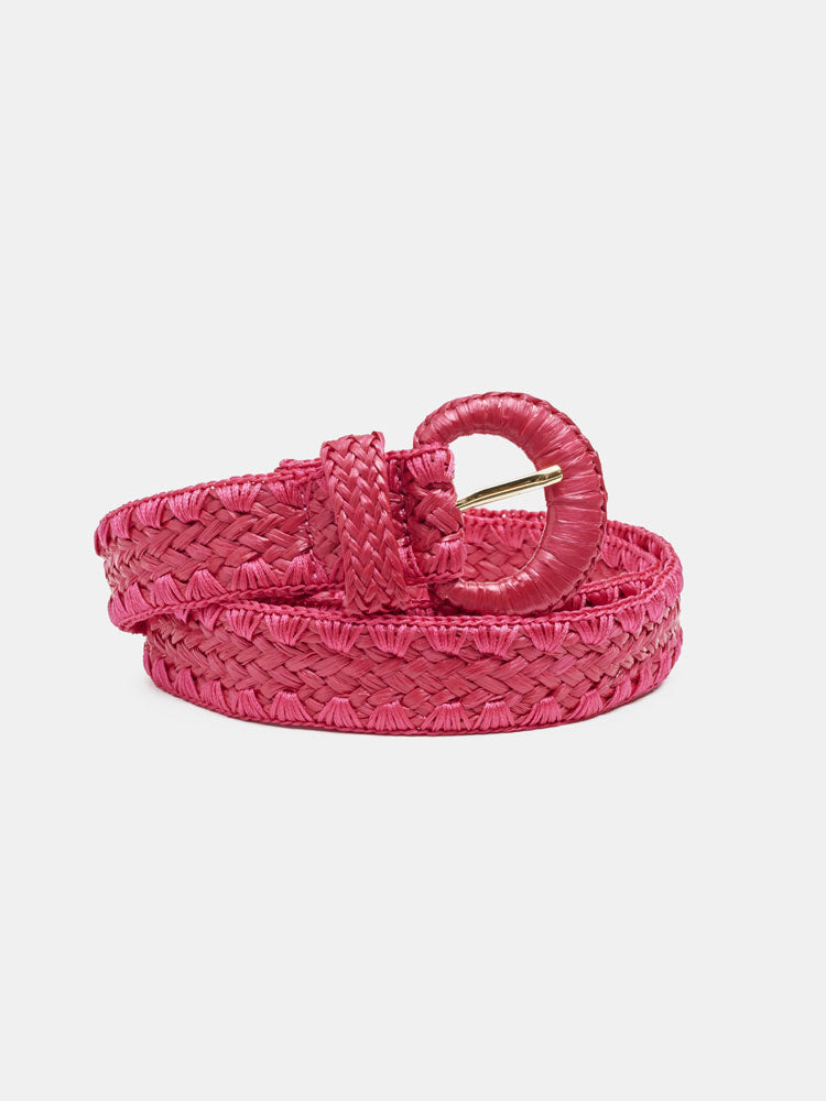 Fabienne Chapot Raffia Belt Pink Craze