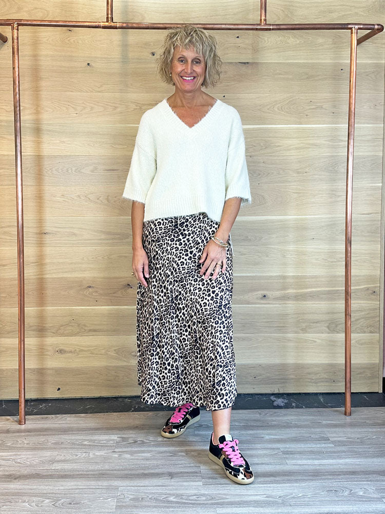 ACL Leopard Satin Skirt