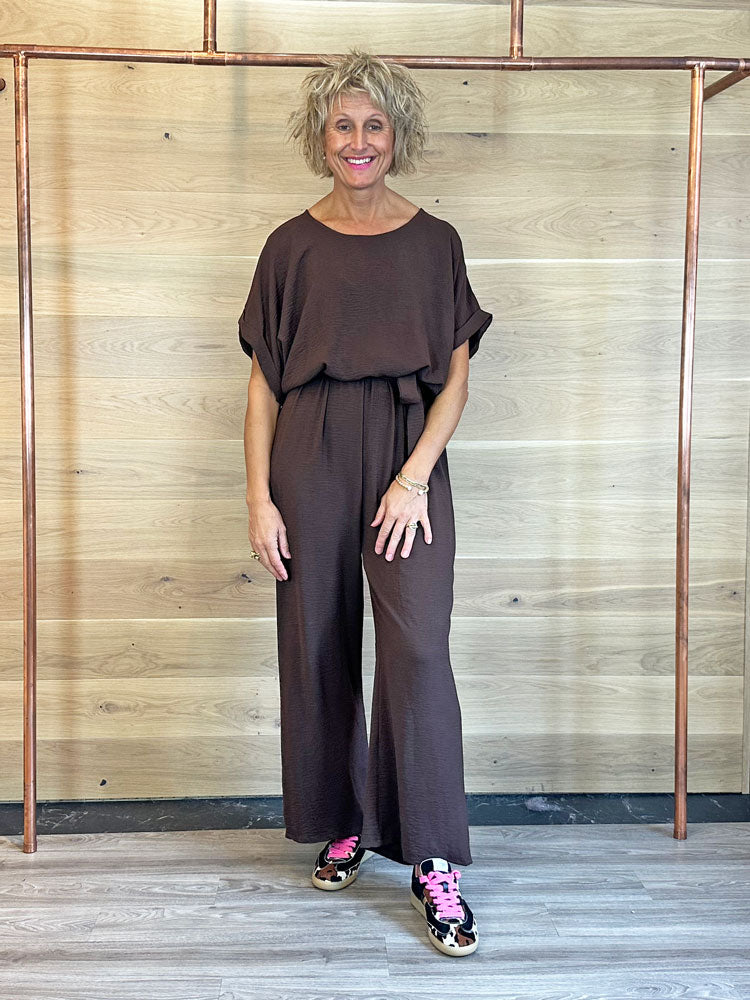 ACL Belted Jumpsuit Chocolate