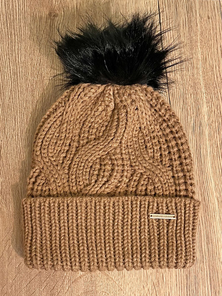 Rino &amp; Pelle Aaf Twig Beanie with Black Pom Pom