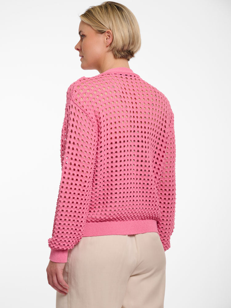 Rino &amp; Pelle Adania Perforated Cardigan Bright Pink