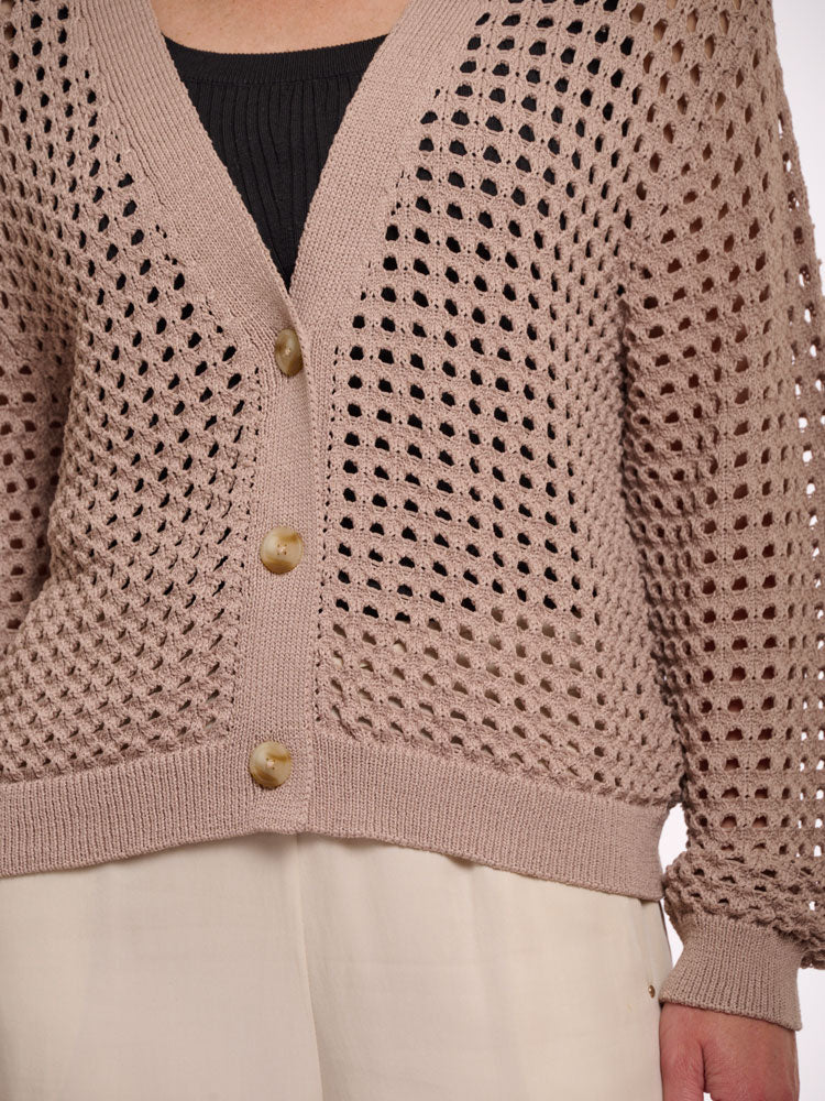 Rino &amp; Pelle Adania Perforated Cardigan Desert