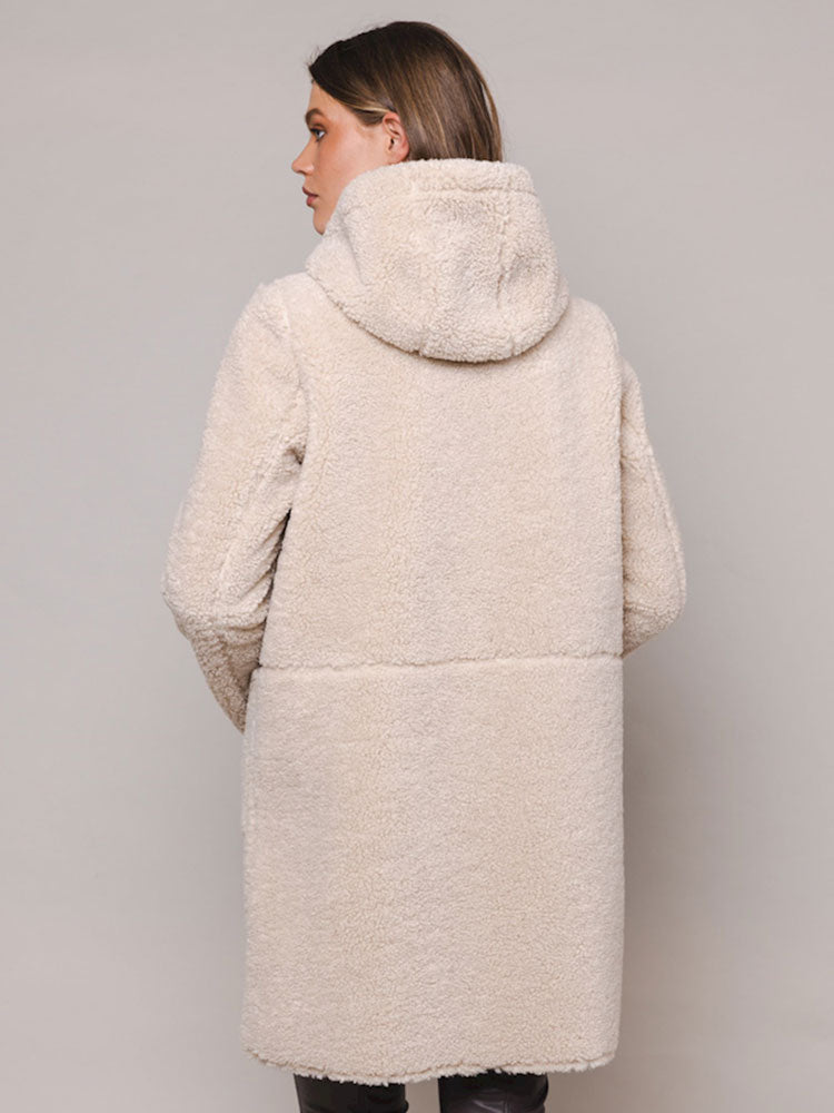 Rino &amp; Pelle Alina Reversible Hooded Coat Stone