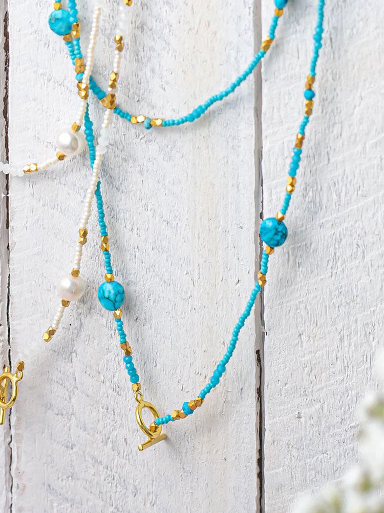 Ashiana Kiara Long Necklace Turquoise