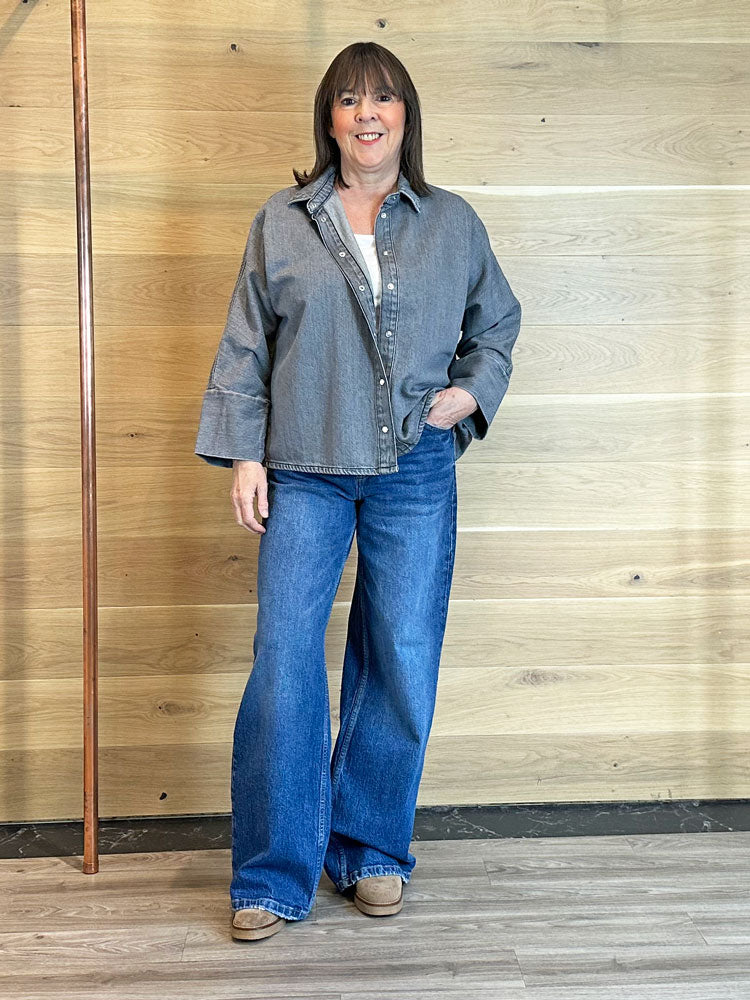 B Young ByKimu Shirt Mid Grey Denim