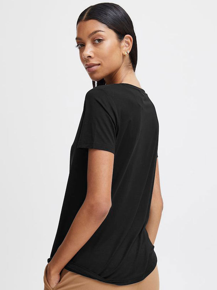 B Young ByRexima V-Neck T-Shirt Black
