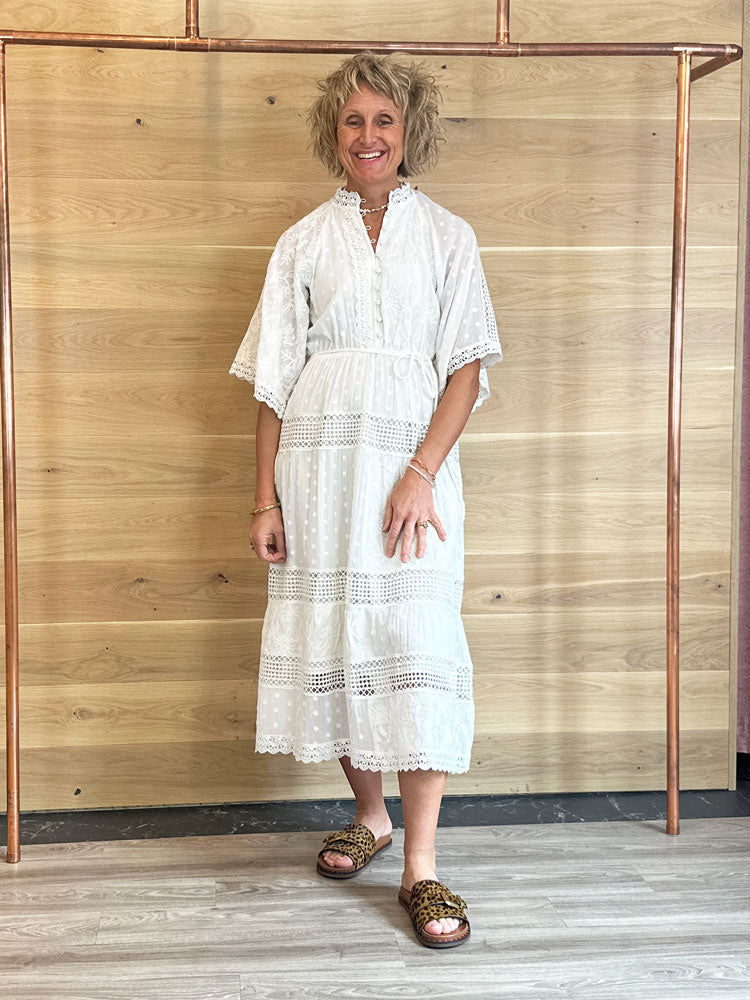 BRDR Vila Maxi Dress White