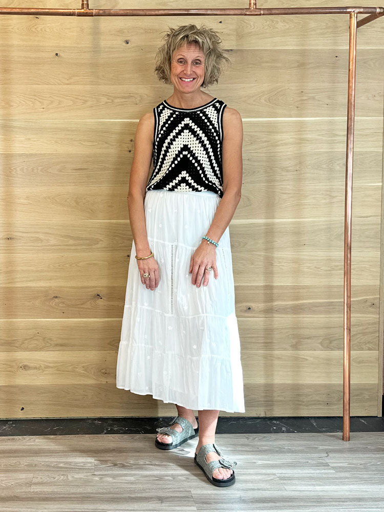 BRDR Day Ditsy Skirt White
