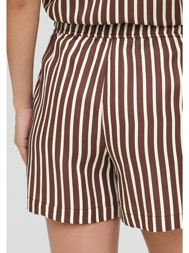 B Young ByEvino Shorts Brown Stripe