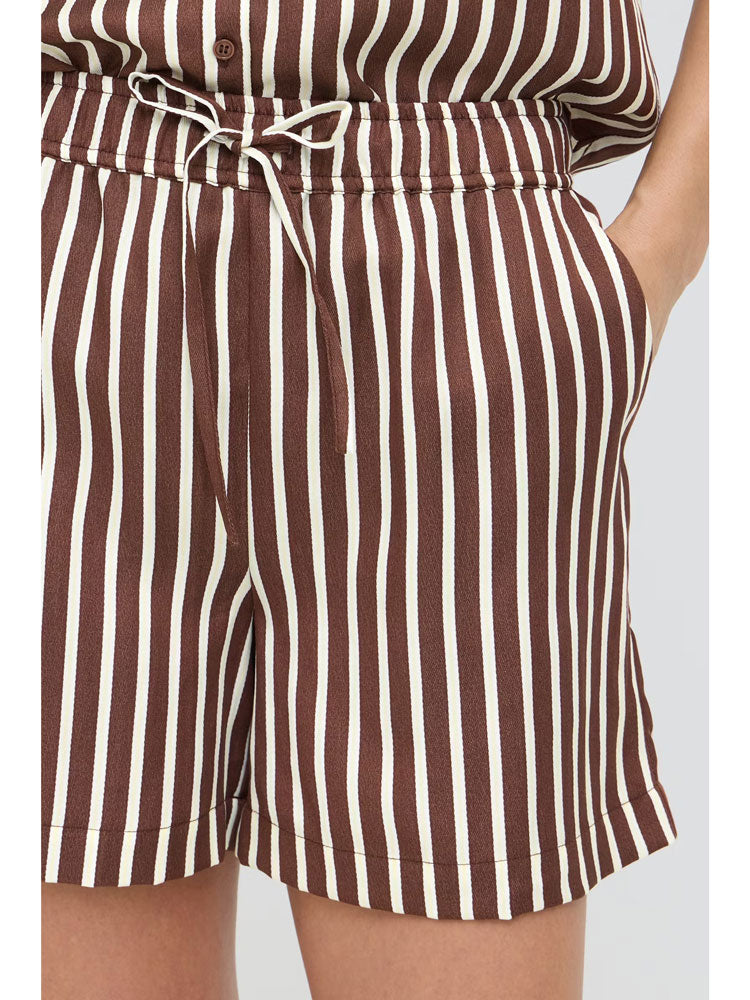 B Young ByEvino Shorts Brown Stripe