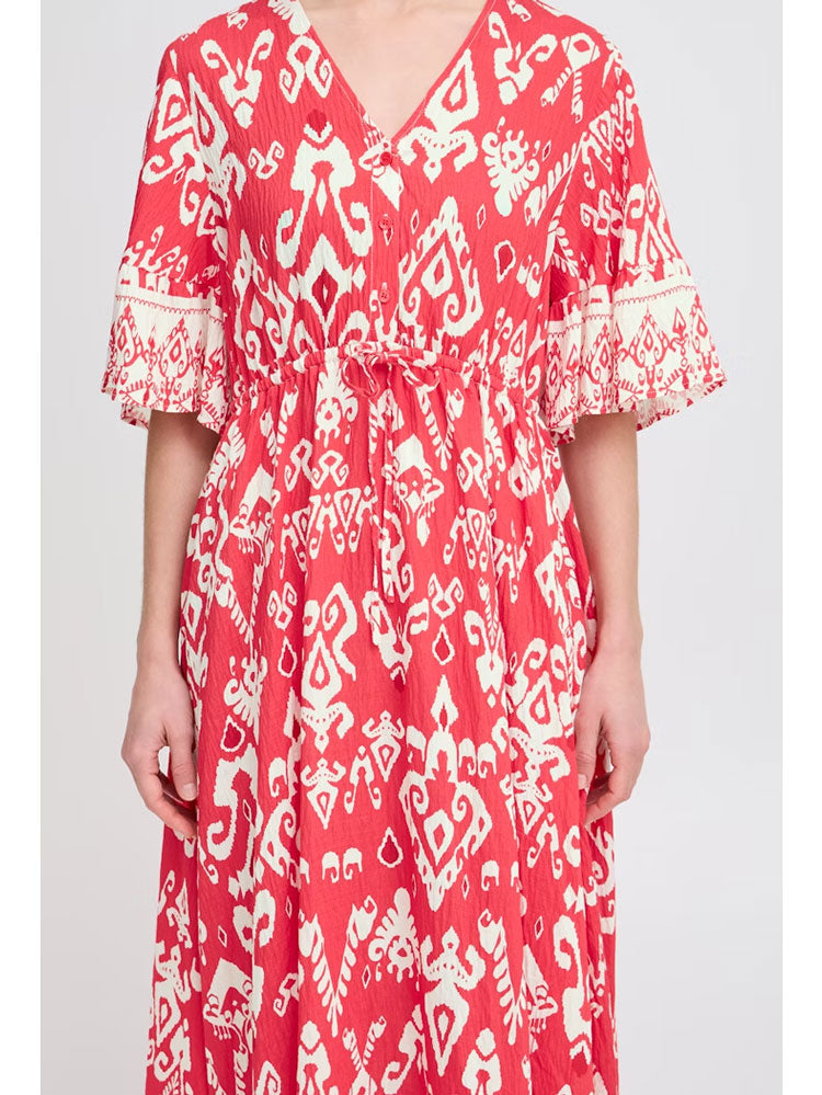 B Young ByJasmina Long Dress Flame Scarlet