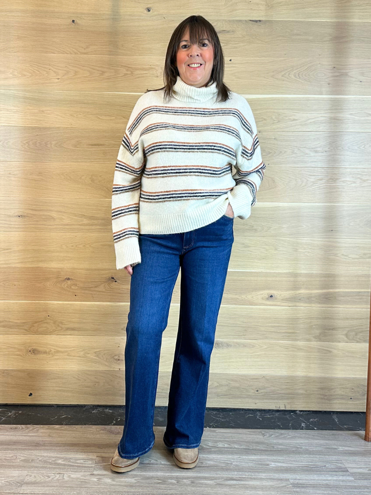 B Young ByMonna Stripe Jumper Birch