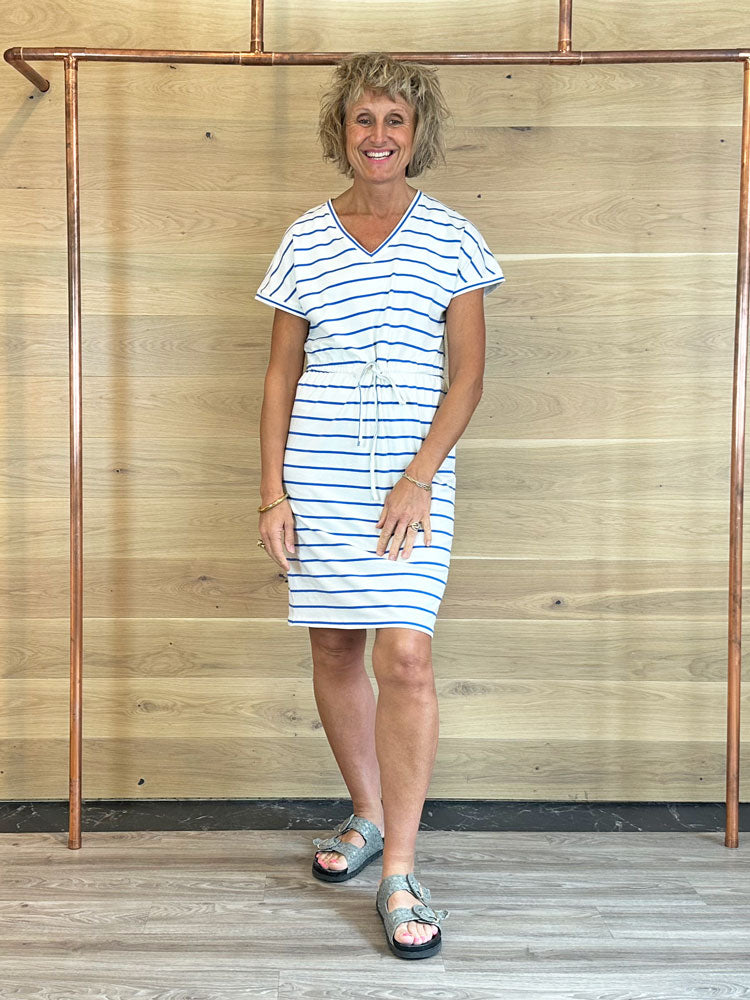 B Young ByPandinna V Neck Dress Blue