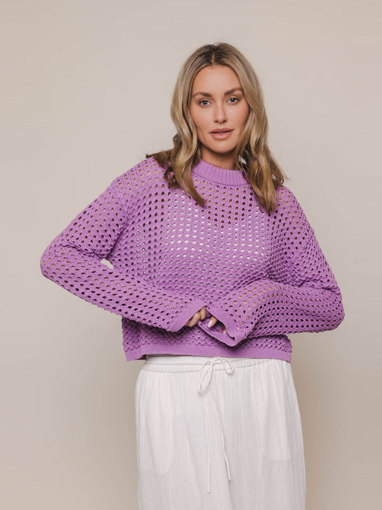 Rino &amp; Pelle Bailey Perforated Cropped Jumper Dahlia
