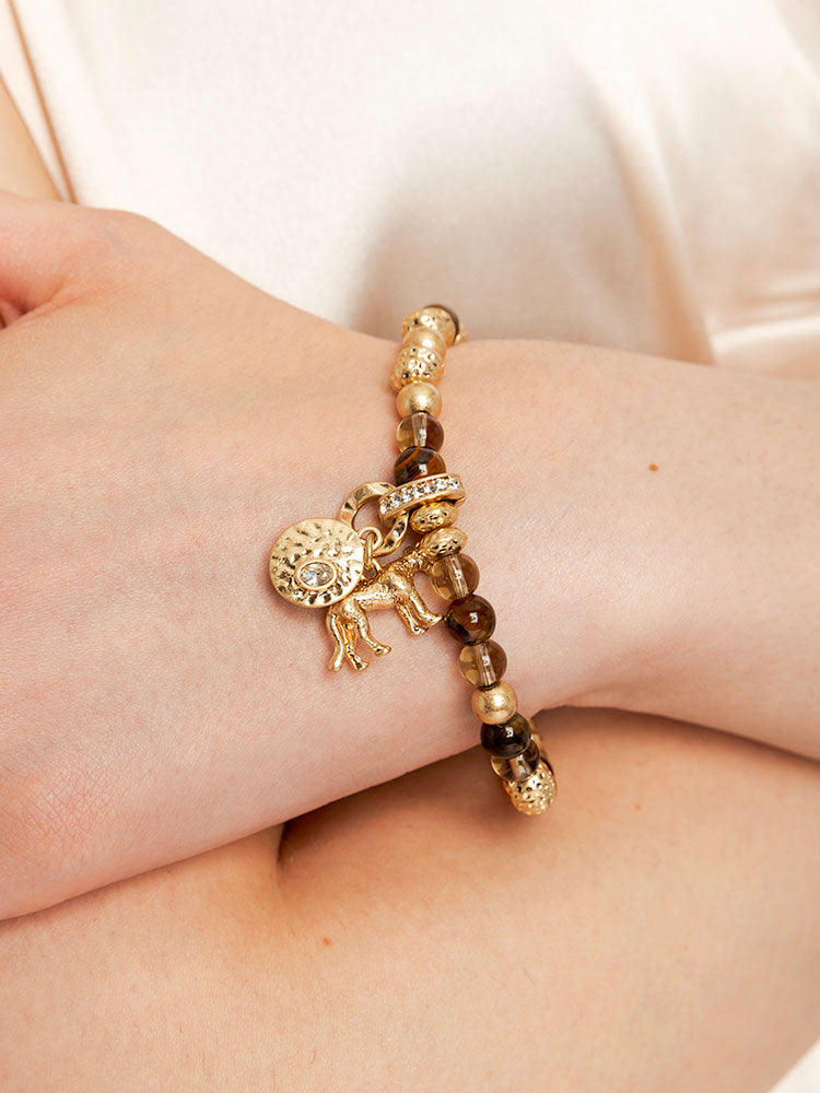 Bibi Bijoux Majesty Lioness Charm Bracelet Gold