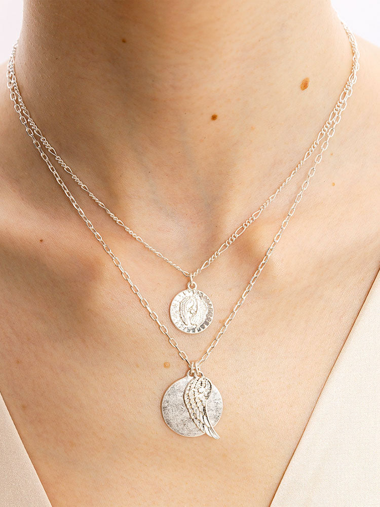 Bibi Bijoux Serenity Layered Charm Necklace Silver