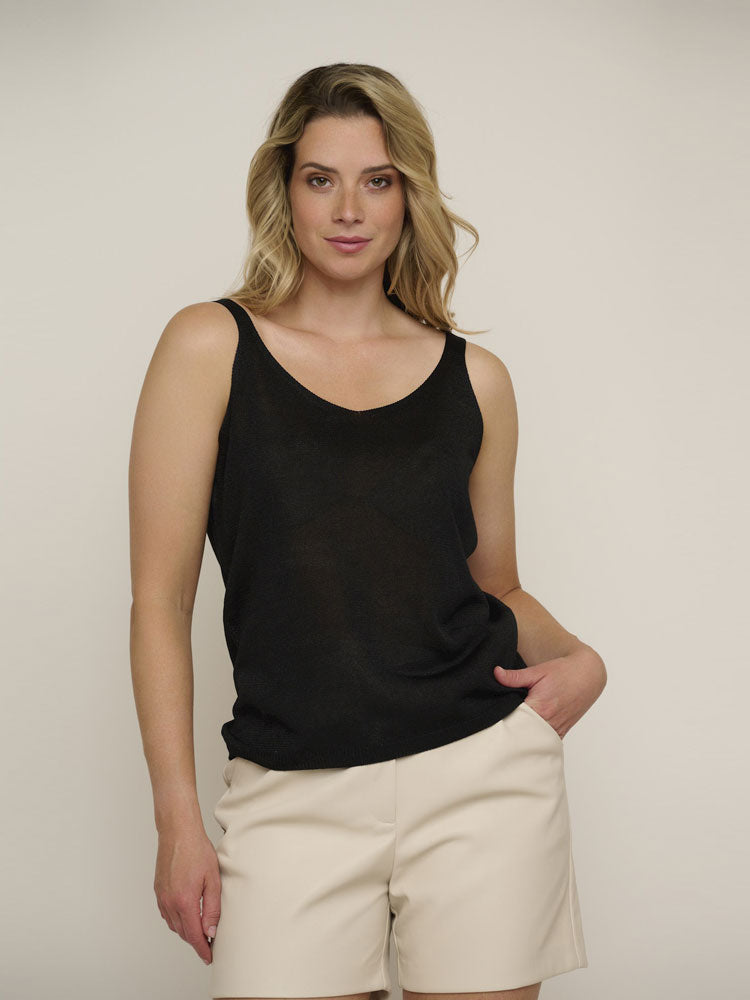 Rino &amp; Pelle Bous Knitted Camisole Black