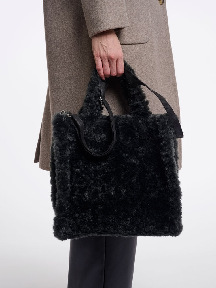 Rino & Pelle Brax Faux Fur Shopper Urban Teal