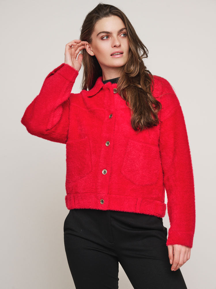 Rino &amp; Pelle Bubbly Boxy Jacket Red Berry