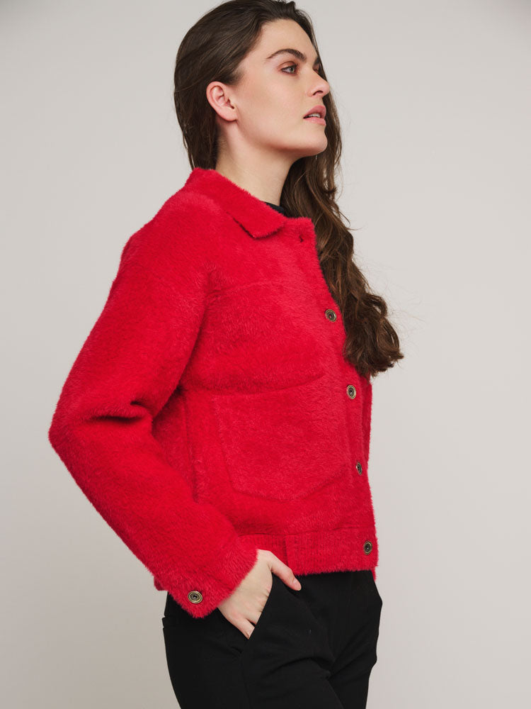 Rino &amp; Pelle Bubbly Boxy Jacket Red Berry