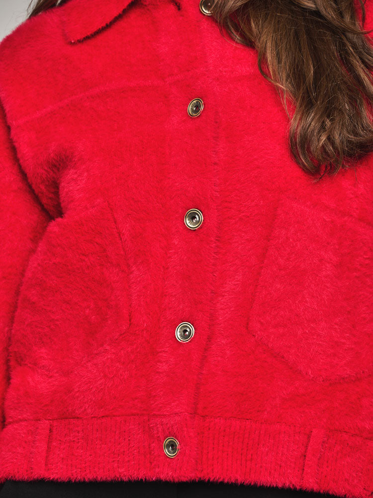 Rino &amp; Pelle Bubbly Boxy Jacket Red Berry