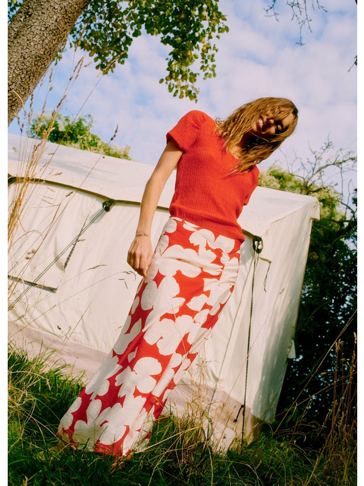 B Young ByIbine Skirt Flame Flower Mix