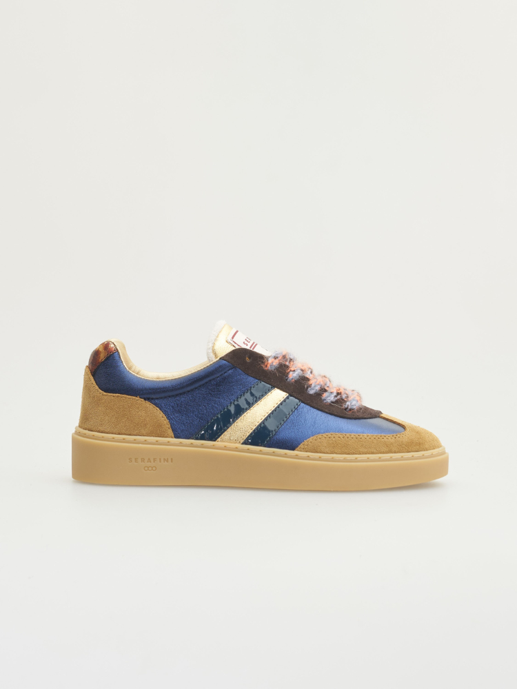 Serafini Court Trainers Night Sky Beige Gold