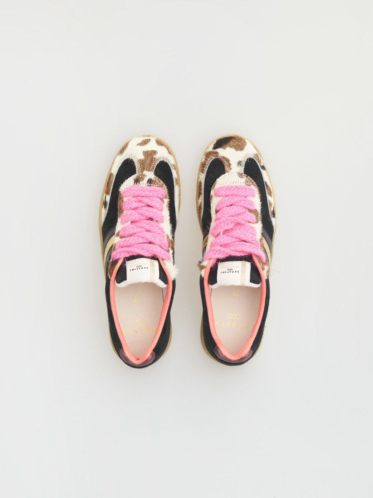 Serafini Copenhagen Vintage Trainer Black Cow Print
