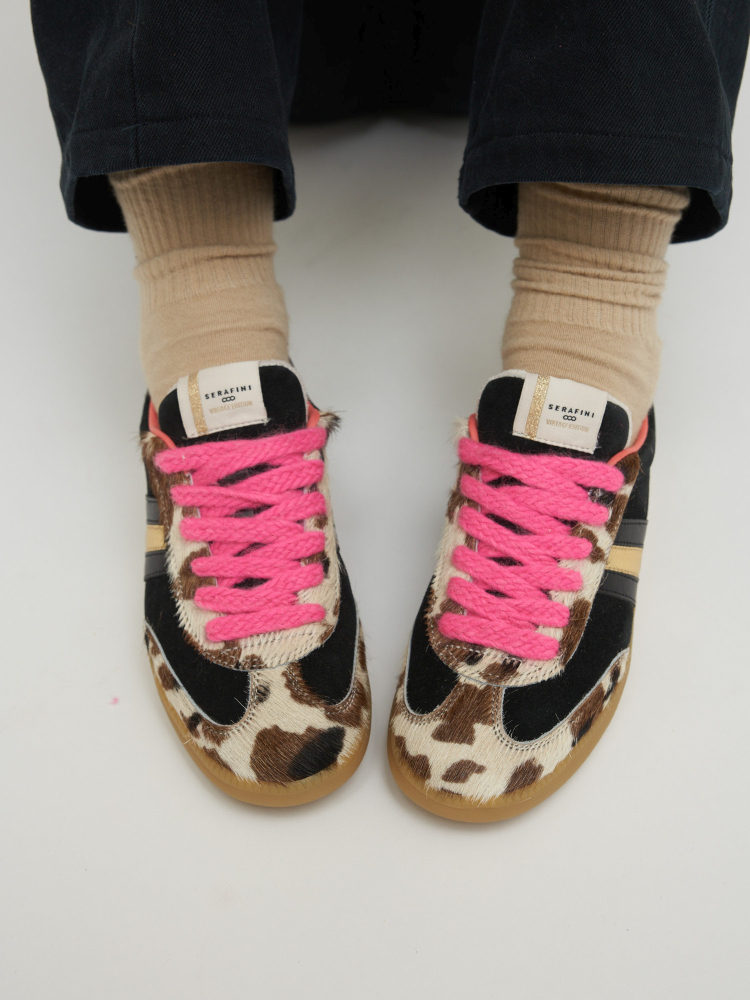 Serafini Copenhagen Vintage Trainer Black Cow Print