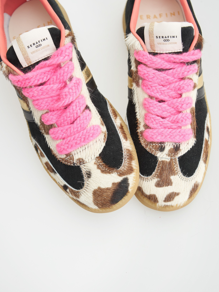 Serafini Copenhagen Vintage Trainer Black Cow Print