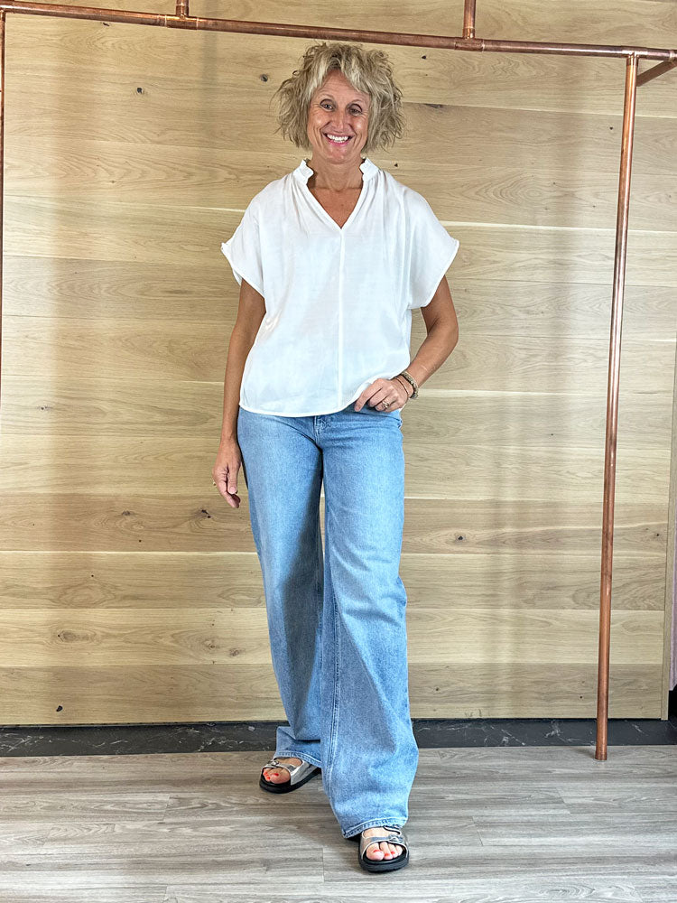 CC Heart Jolie Metallic Top White